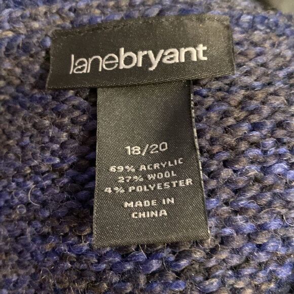 Lane Bryant Women’s Plus Multicolored Wool Blend Sweater Cardigan 18/20 - Picture 4 of 6